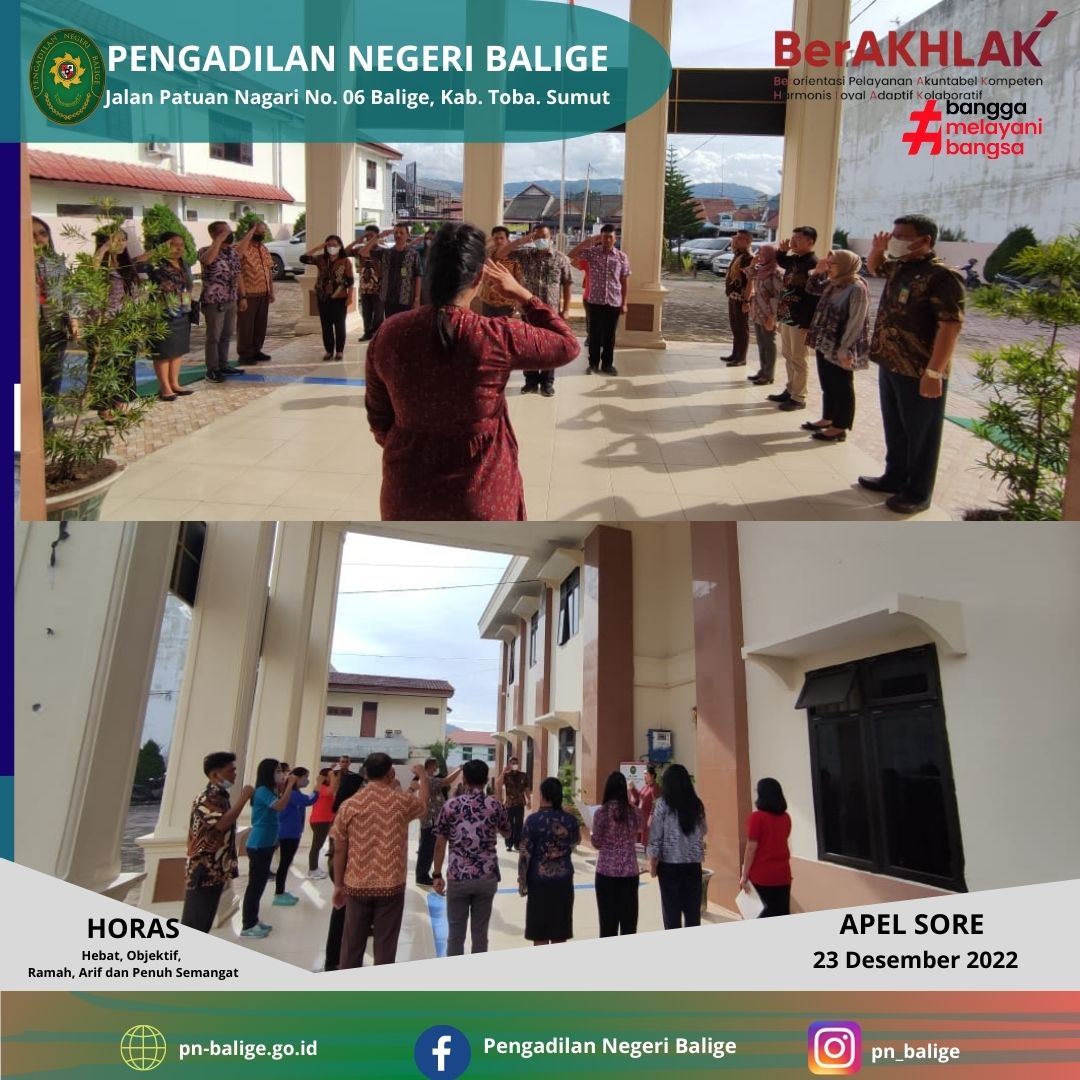 APEL SORE 23  Desember 2022 di Pengadilan Negeri Balige